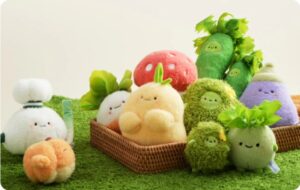 various vegetable plush toys