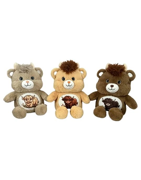Cute Highland Cow Print cow Plush Toy Soft Stuffed Animal Gift